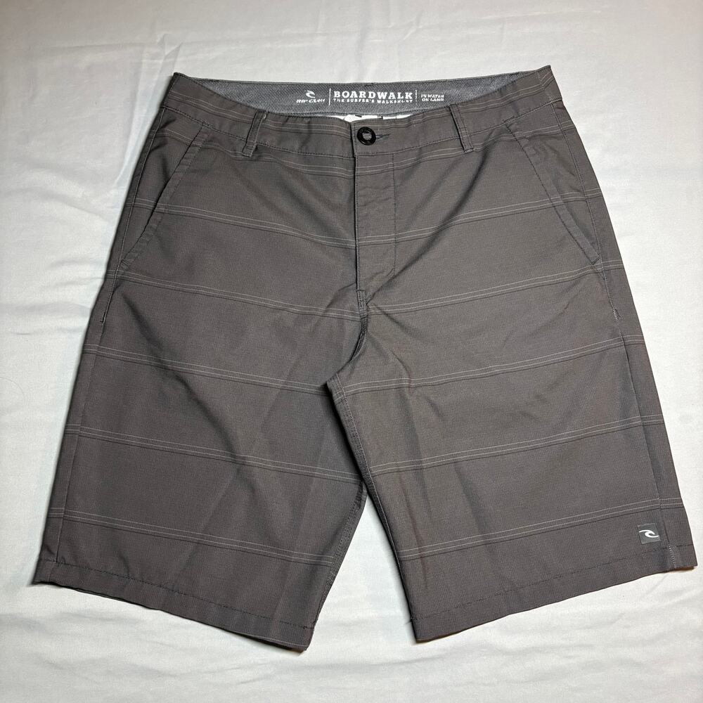 Rip curl boardwalk grey striped hybrid shorts